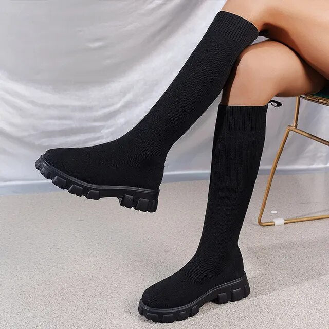 Drune – Knöchelhohe Stretch-Sockenstiefel