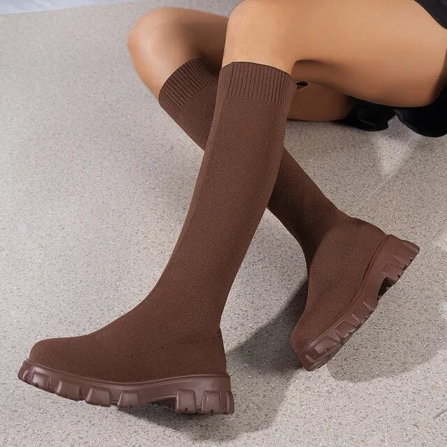 Drune | Knöchelhohe Stretch-Sockenstiefel