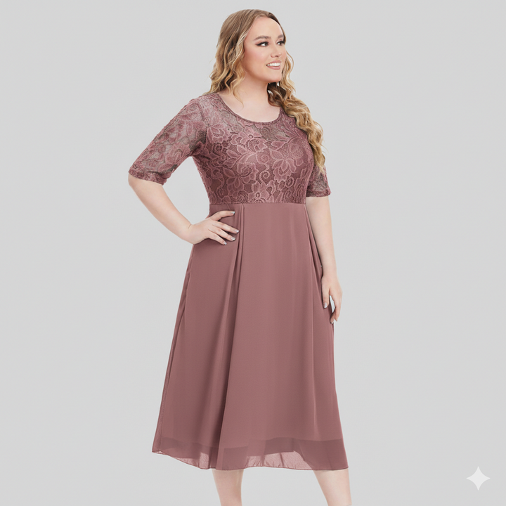 Drune | Damen Kleid "Liv" | Chiffon | Regular Fit, Leichter Stretch | Maxilänge