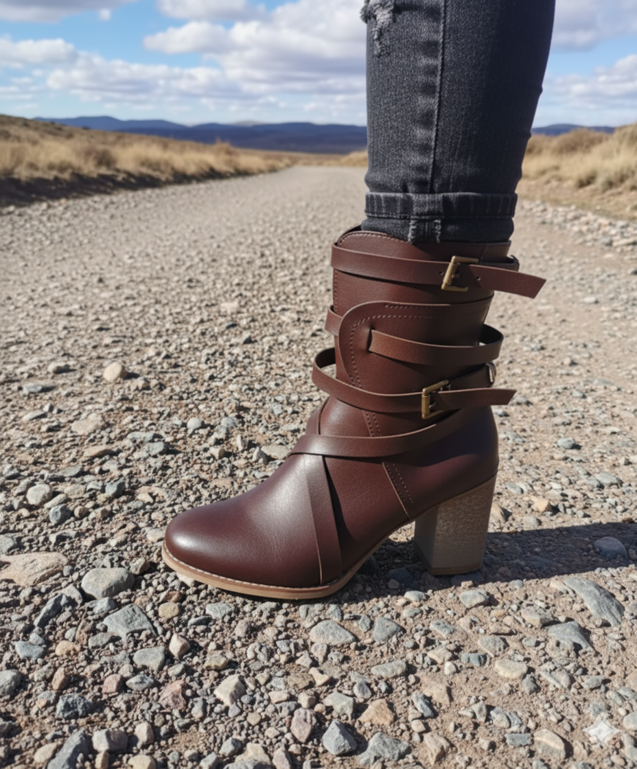 Eudex - Stylische Lederstiefel Retro-Look