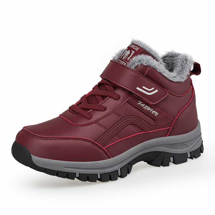 Damen Warm gefütterte Outdoor-Wanderschuhe mit verstellbarem Klettverschluss Drune