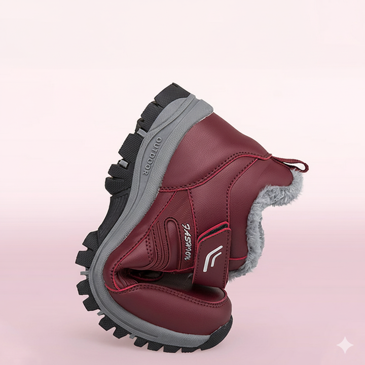Damen Warm gefütterte Outdoor-Wanderschuhe mit verstellbarem Klettverschluss Drune