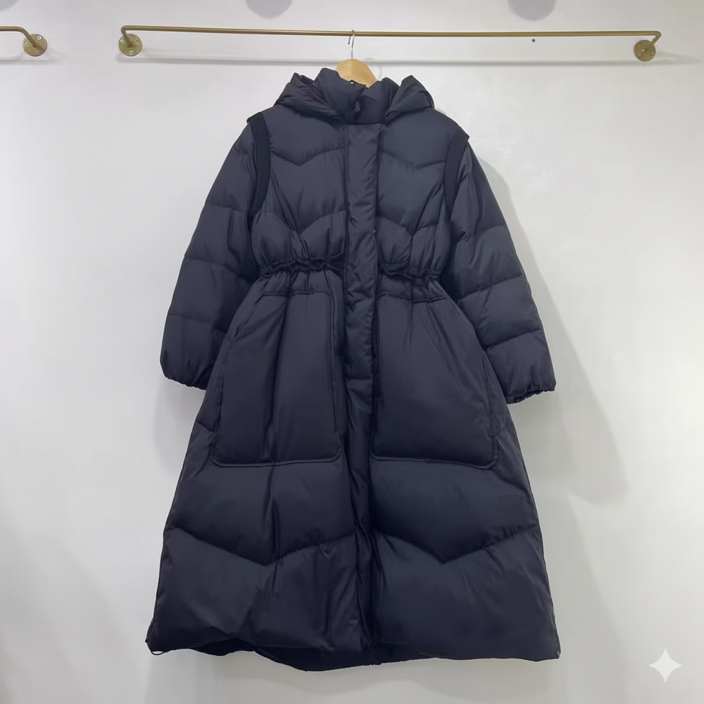 Drune | Entenfedermäntel Kordelzug Große Taschen Winter