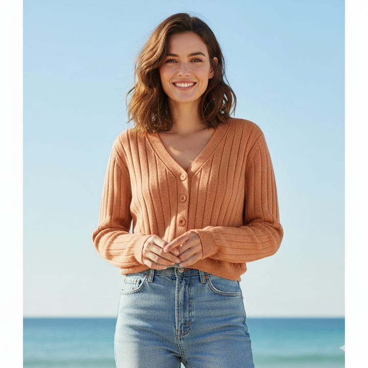 Drune | Schnürgestrickter Pullover mit V-Ausschnitt für Damen