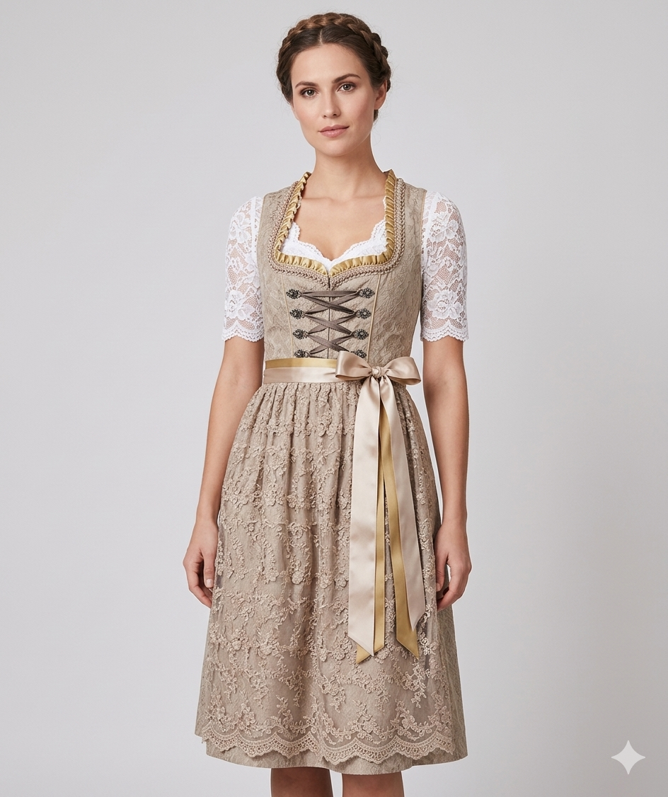 Traditionelles Dirndl Damen Drune