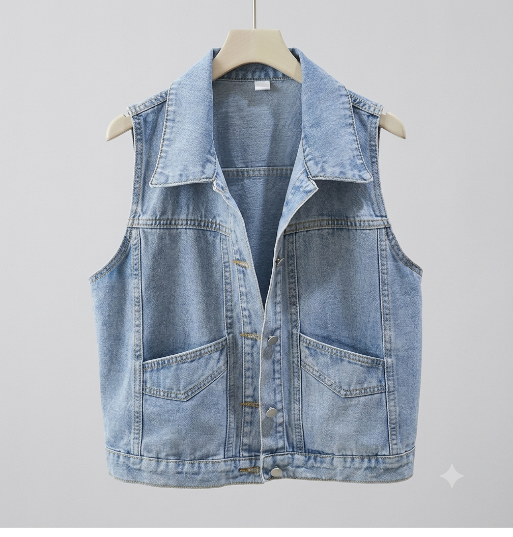 Drune - Denim Weste Mit Perle