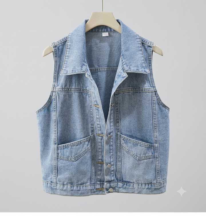 Drune - Denim Weste Mit Perle