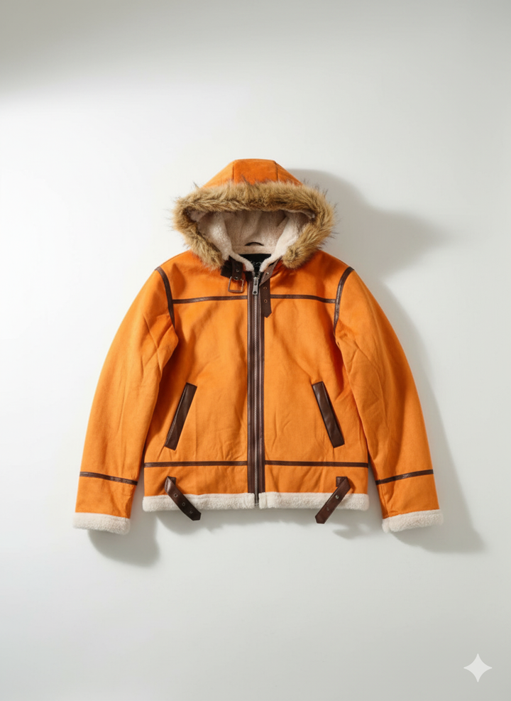 Drune | Schafsfelljacke mit Fellkapuze