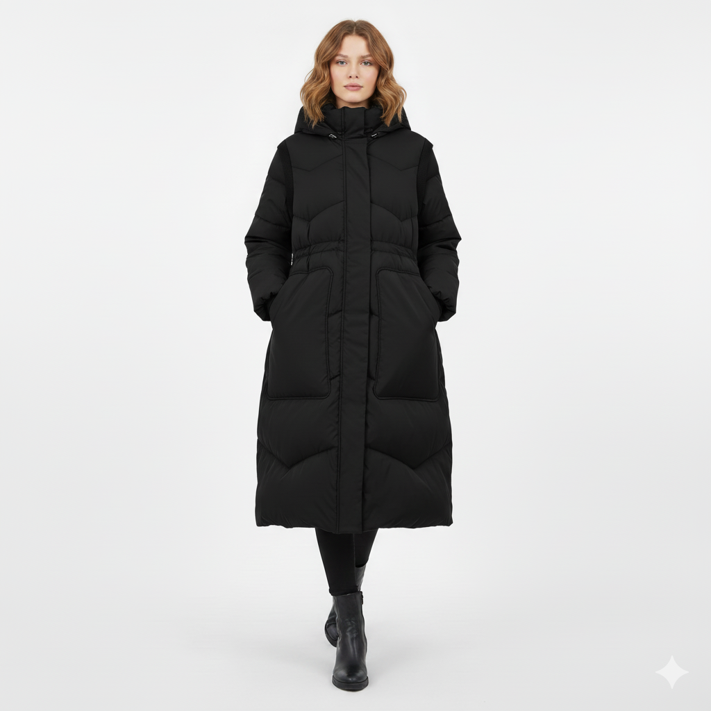 Drune | Entenfedermäntel Kordelzug Große Taschen Winter