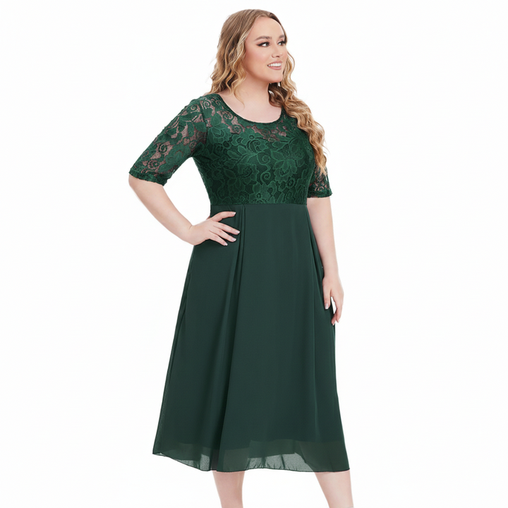 Drune | Damen Kleid "Liv" | Chiffon | Regular Fit, Leichter Stretch | Maxilänge