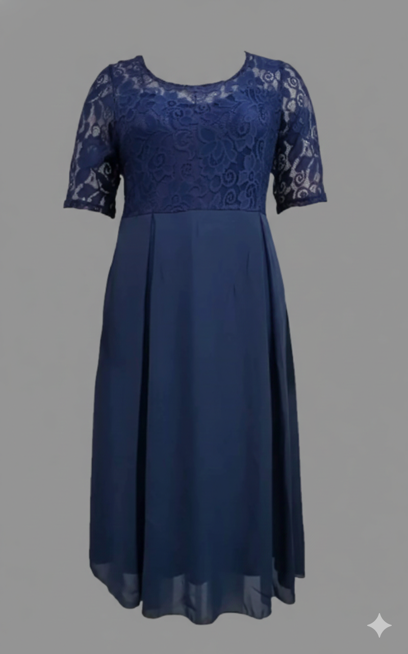 Drune | Damen Kleid "Liv" | Chiffon | Regular Fit, Leichter Stretch | Maxilänge