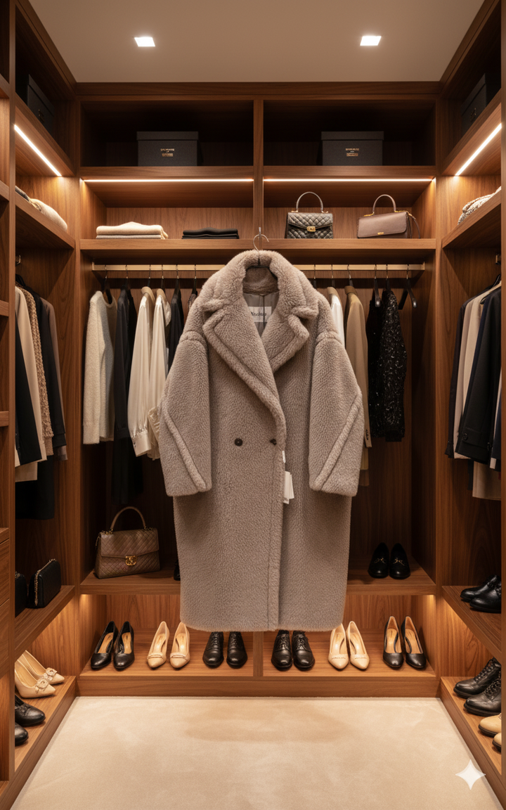 Drune | Fluffy Teddy Jacke mit Einem Knopf Polyester Warm und Komfortabel