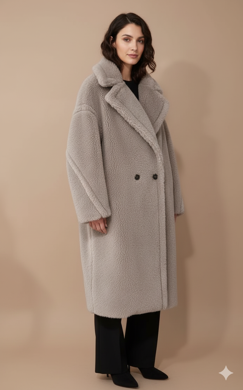 Drune | Fluffy Teddy Jacke mit Einem Knopf Polyester Warm und Komfortabel