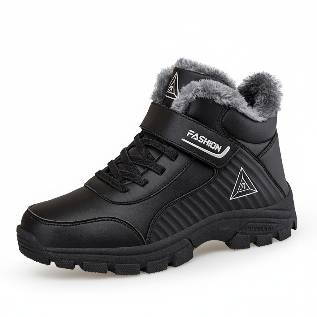 Damen Warm gefütterte Outdoor-Wanderschuhe mit verstellbarem Klettverschluss Drune