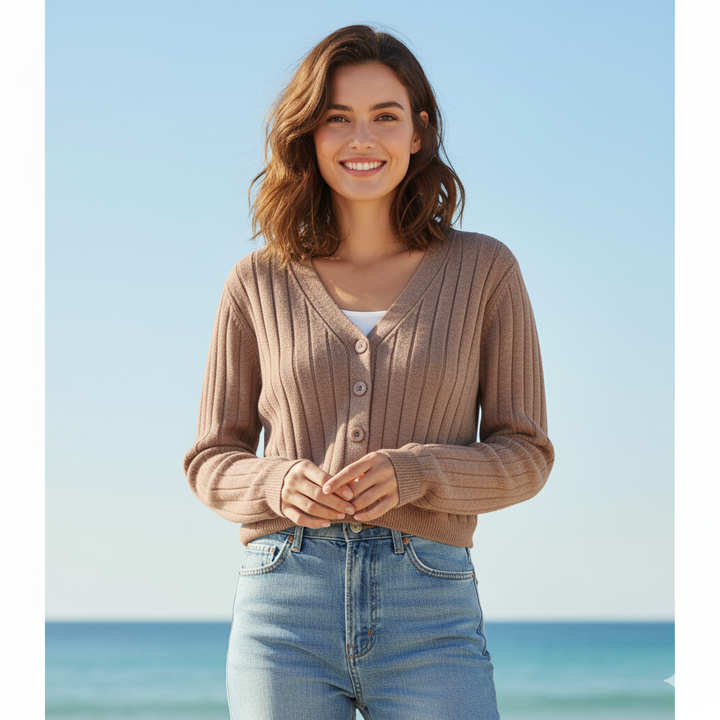 Drune | Schnürgestrickter Pullover mit V-Ausschnitt für Damen