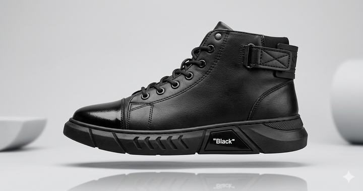 Drune | Einzigartige schwarze Lederschuhe