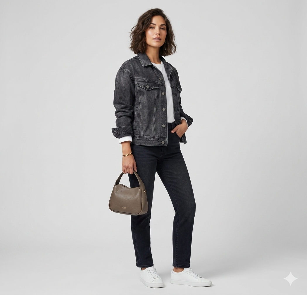 Drune | Damen Jeansjacke mit aufgesetzten Taschen
