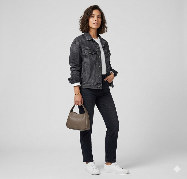 Drune | Damen Jeansjacke mit aufgesetzten Taschen