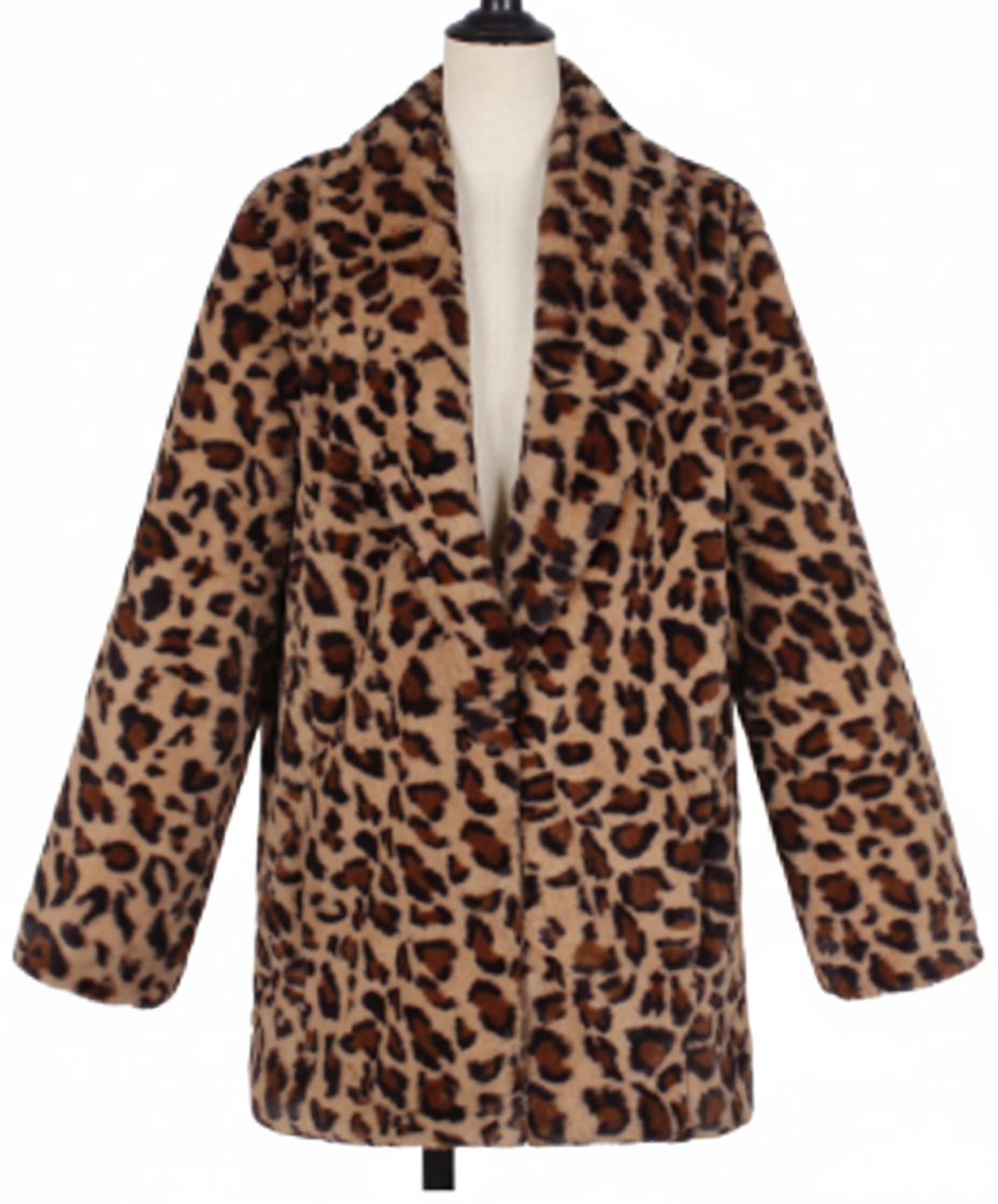 Drune | Plüsch Leopardenmuster Winterfelljacke