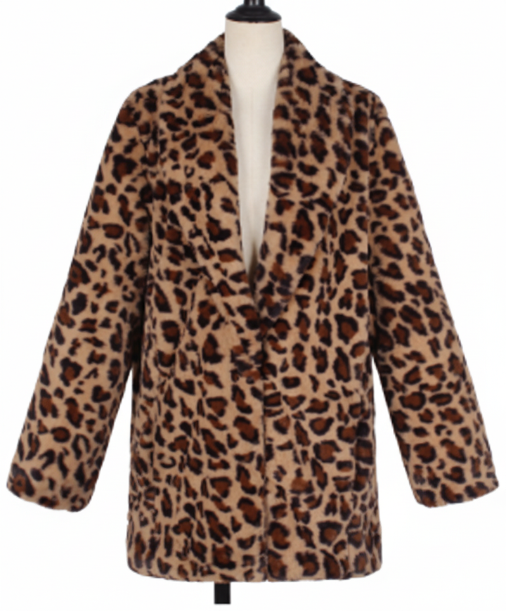 Drune | Plüsch Leopardenmuster Winterfelljacke