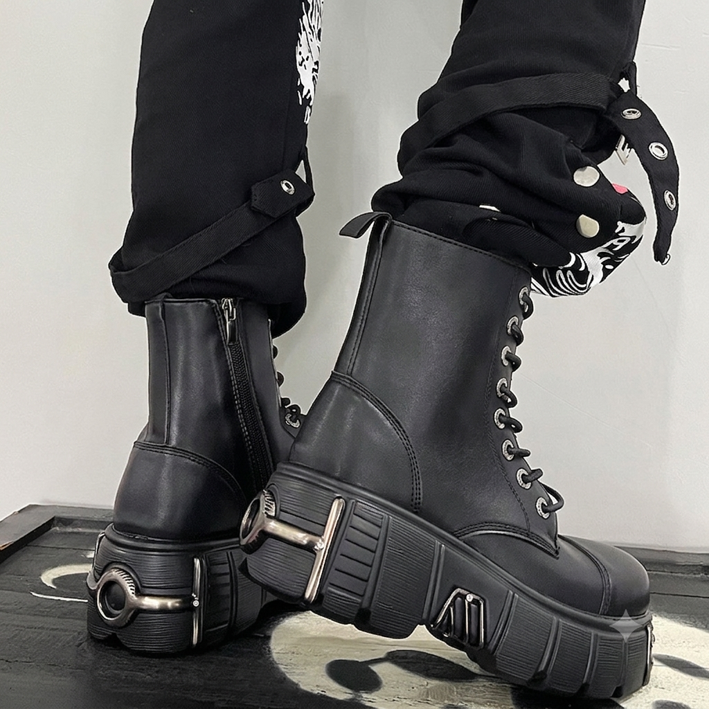 Drune | Damen Stiefeletten Damen Motorradstiefel