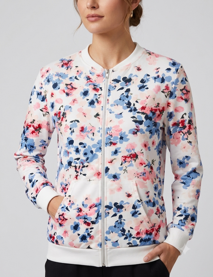 Drune | Bomberjacke Mit Blumenmuster