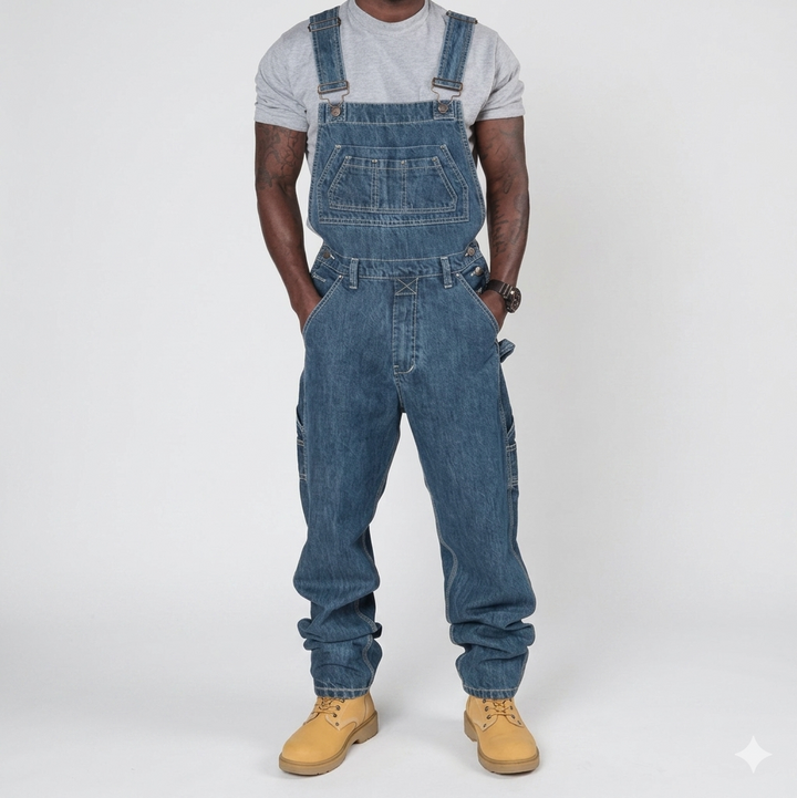 Herren Latzhose aus robustem Denim mit praktischen Taschen Drune