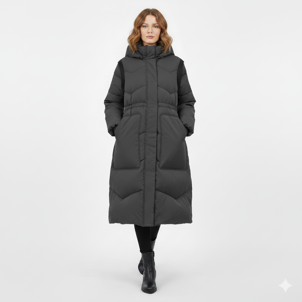 Drune | Entenfedermäntel Kordelzug Große Taschen Winter