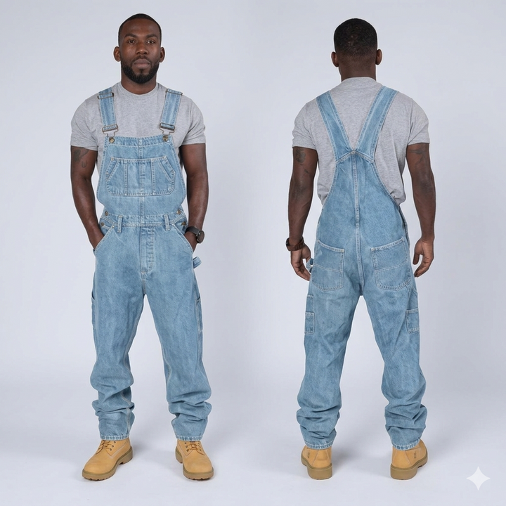 Herren Latzhose aus robustem Denim mit praktischen Taschen Drune
