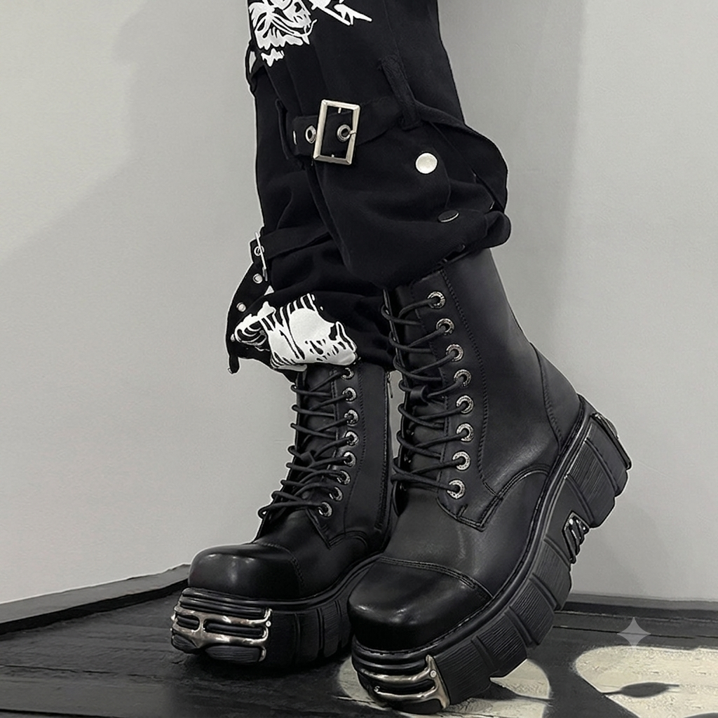 Drune | Damen Stiefeletten Damen Motorradstiefel