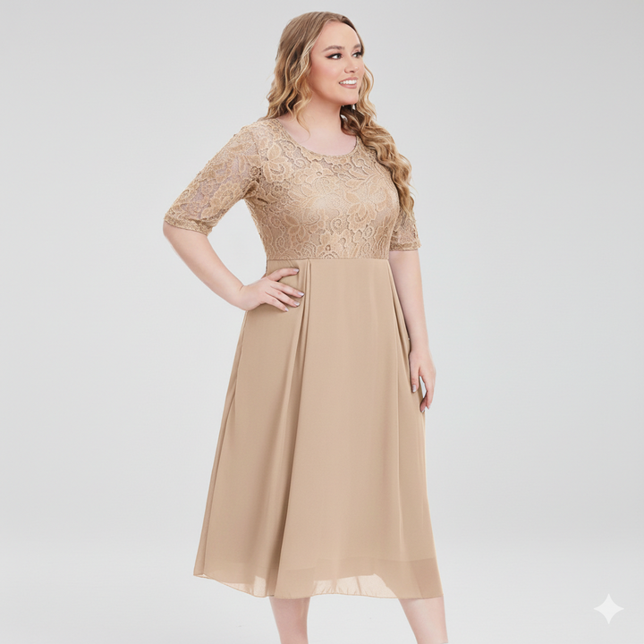 Drune | Damen Kleid "Liv" | Chiffon | Regular Fit, Leichter Stretch | Maxilänge