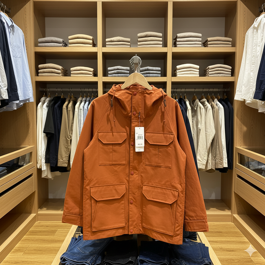 Drune | Vintage Winddichte Arbeitsjacke Mit Kapuze Und Mehreren Taschen