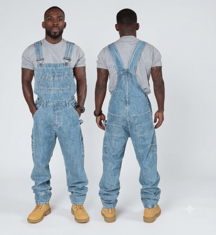 Herren Latzhose aus robustem Denim mit praktischen Taschen Drune