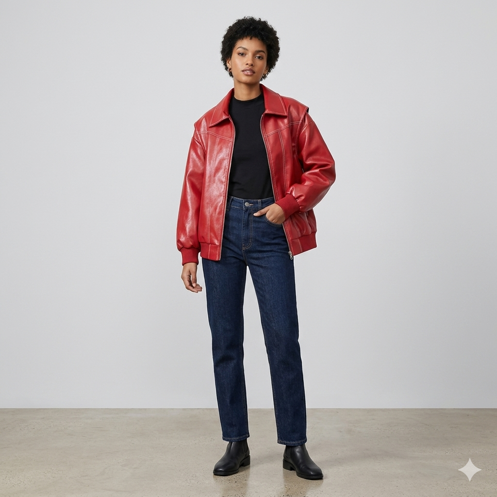 Drune | Blouson Oversize aus Kunstleder Trend & Urban Look Kühn