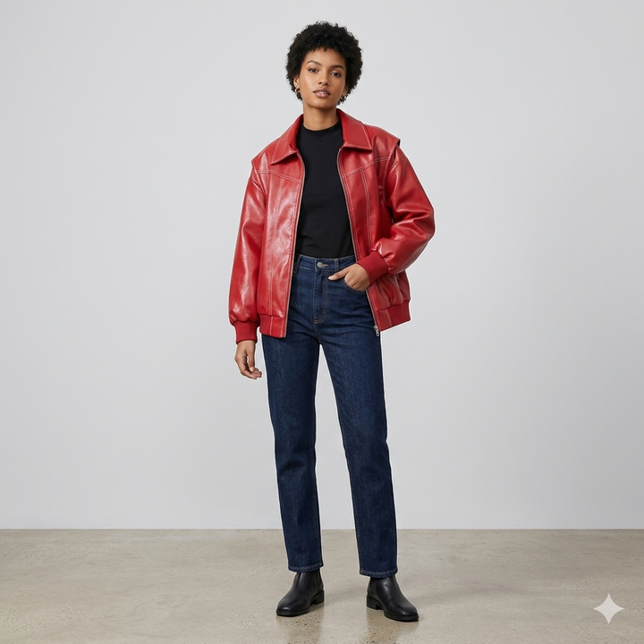 Drune | Blouson Oversize aus Kunstleder Trend & Urban Look Kühn