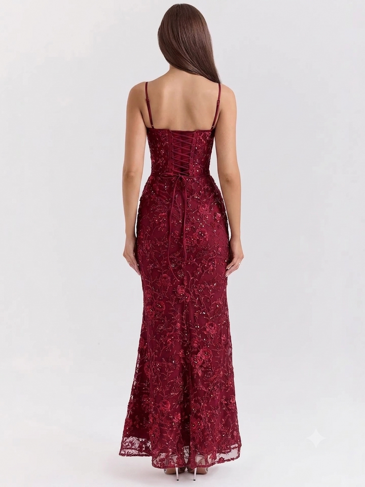 Damen Glamouröses Abendkleid mit funkelnden Pailletten Drune