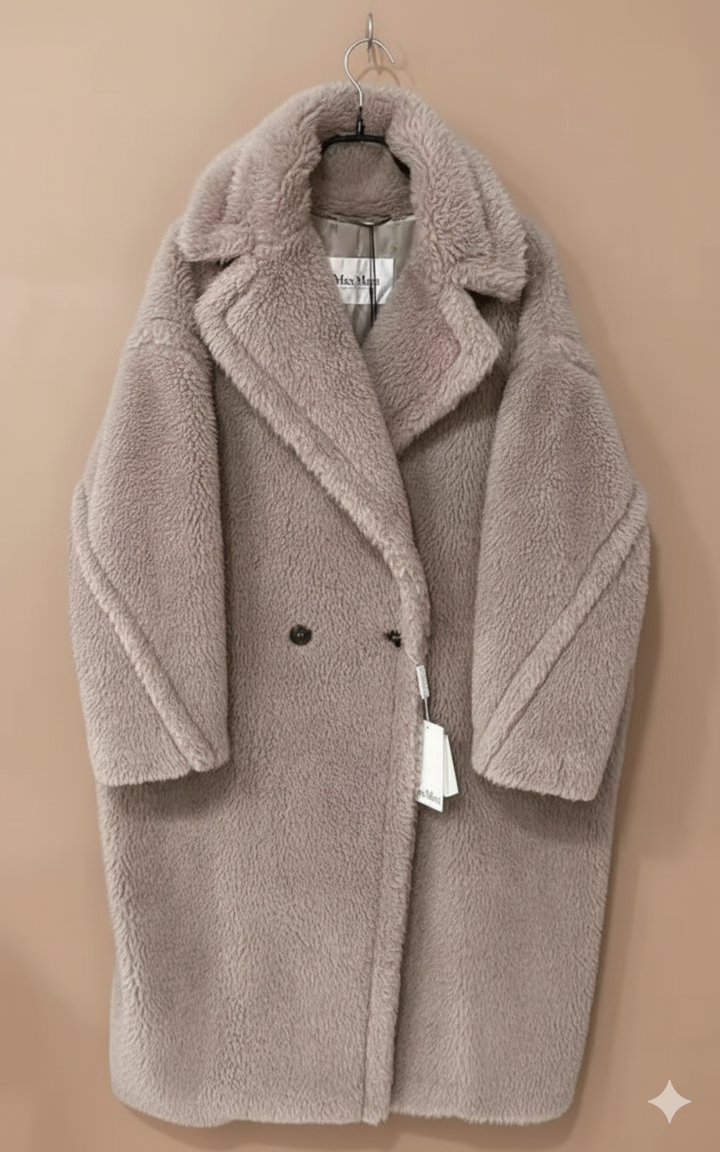 Drune | Fluffy Teddy Jacke mit Einem Knopf Polyester Warm und Komfortabel