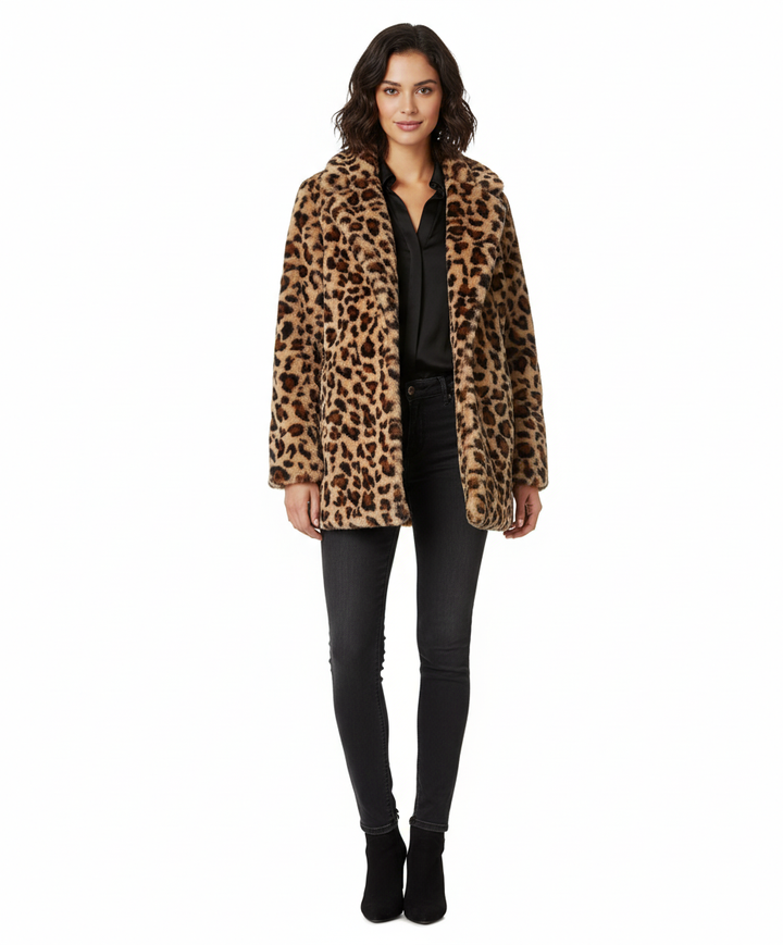 Drune | Plüsch Leopardenmuster Winterfelljacke