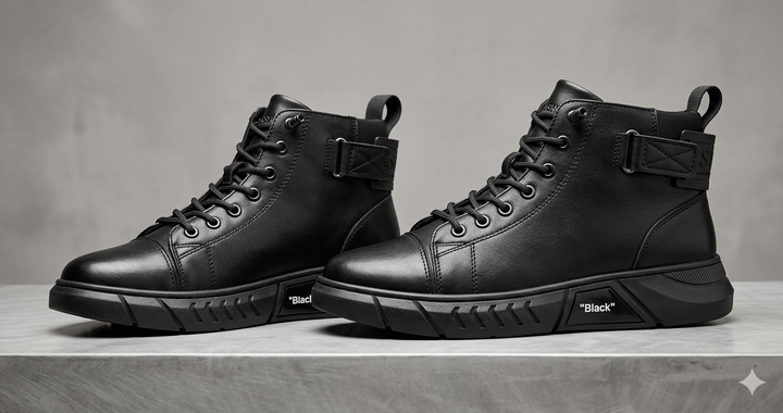Drune | Einzigartige schwarze Lederschuhe