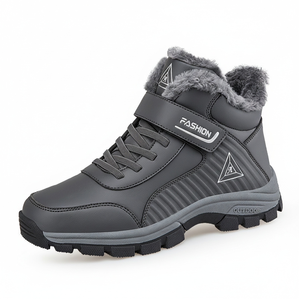Damen Warm gefütterte Outdoor-Wanderschuhe mit verstellbarem Klettverschluss Drune