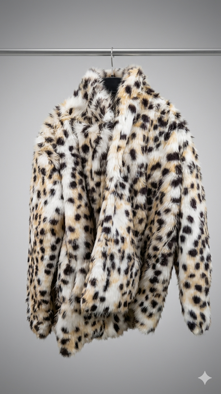 Damen Fluffy Kunstfell Jacket Drune