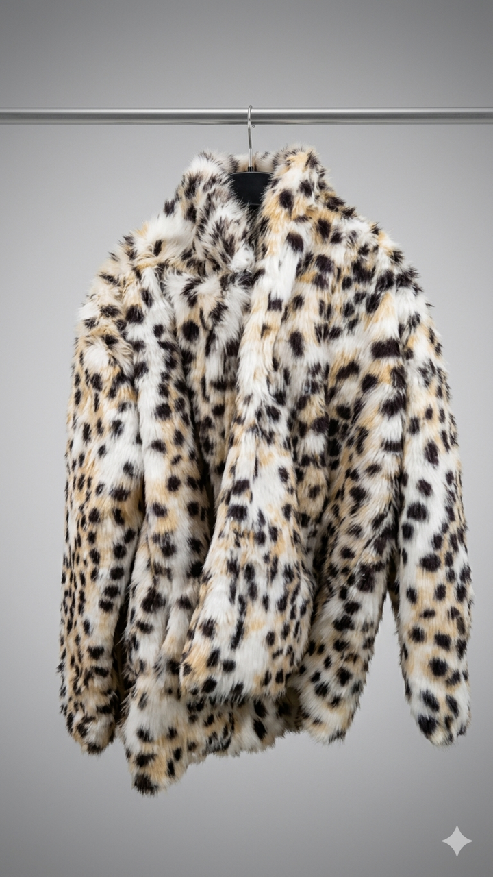 Damen Fluffy Kunstfell Jacket Drune