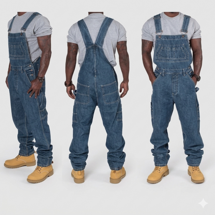 Herren Latzhose aus robustem Denim mit praktischen Taschen Drune