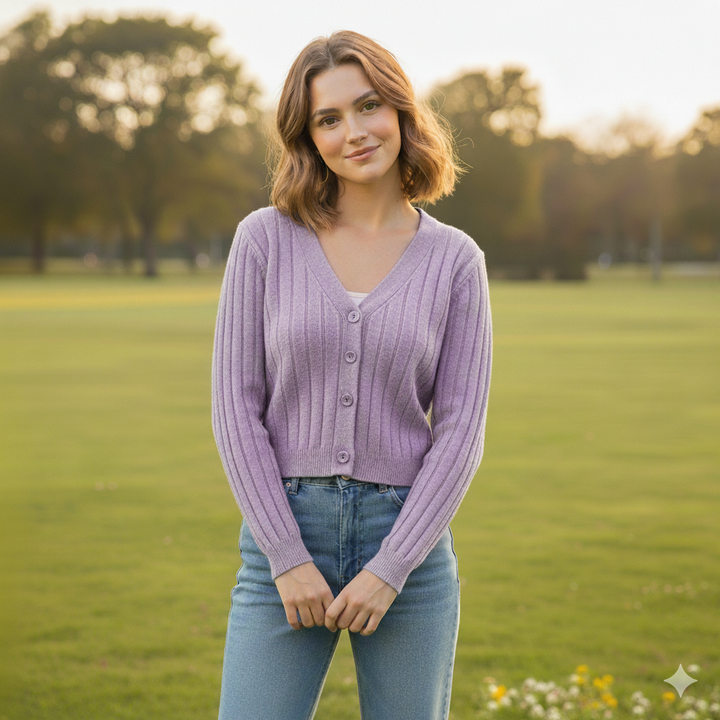 Drune | Schnürgestrickter Pullover mit V-Ausschnitt für Damen