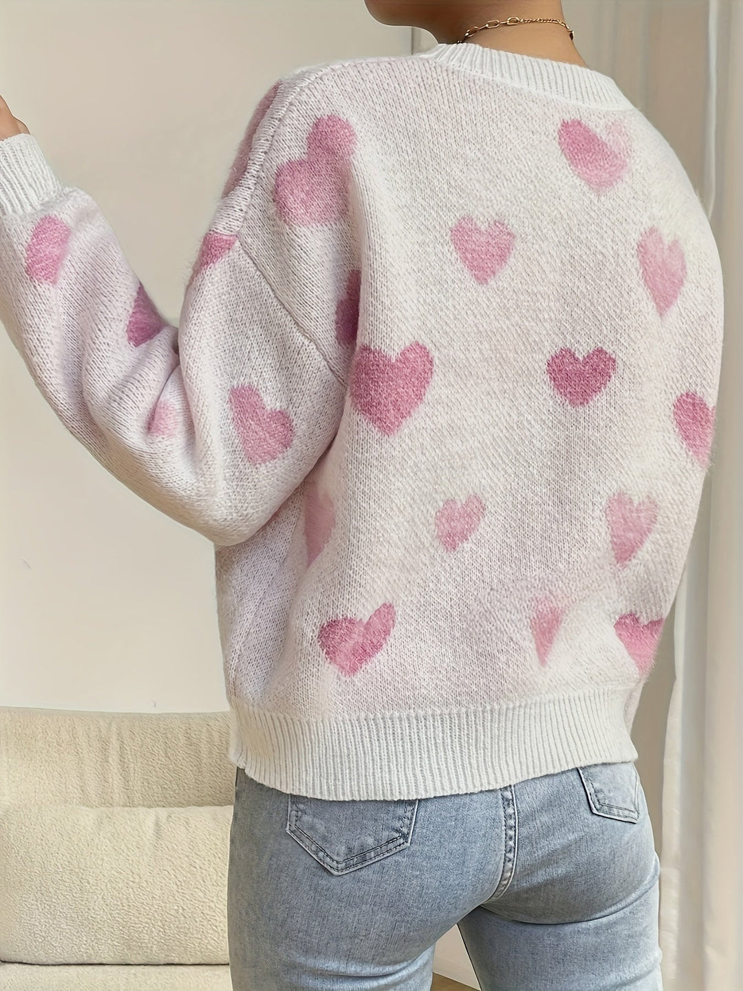 Drune | Gemütlicher Strickpullover mit Herzdesign