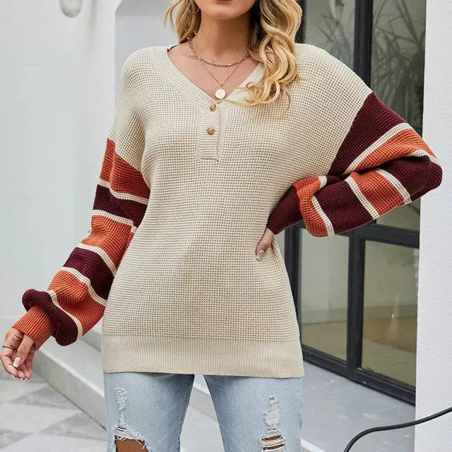 Drune | Patchwork Strickpullover im Modischen Stil