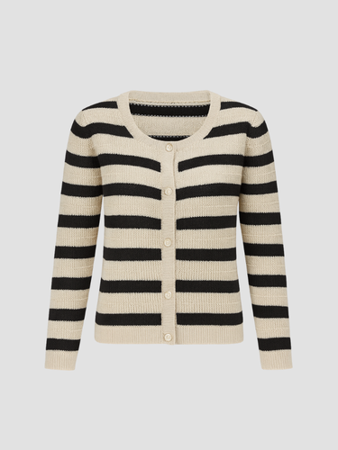 Drune | Gestreifter Damen-Cardigan aus weichem Strick