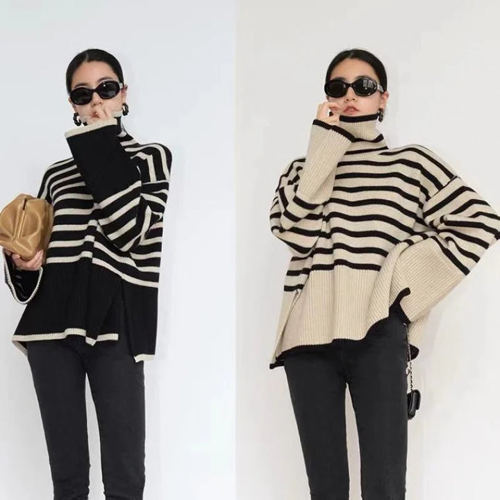 Drune | Gestreifter Rollkragenpullover für Damen