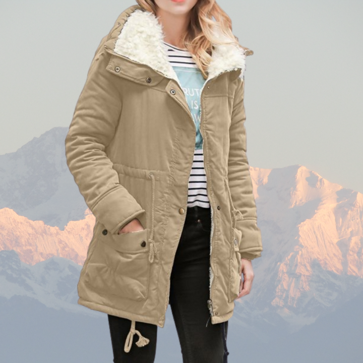 Drune | Parka-Jacke Wasserabweisend Plüschgefüttert Mit Kapuze Verstellbare Taille Mittellang