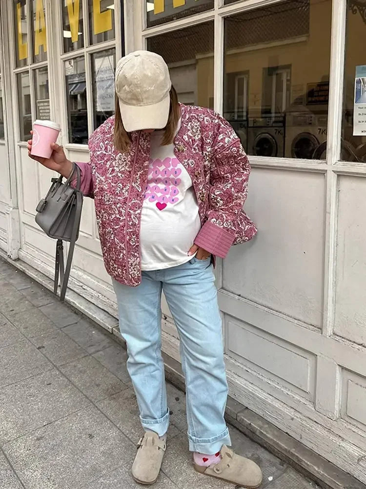 Drune - Damen floral gesteppte Jacke für gemütliche Tage